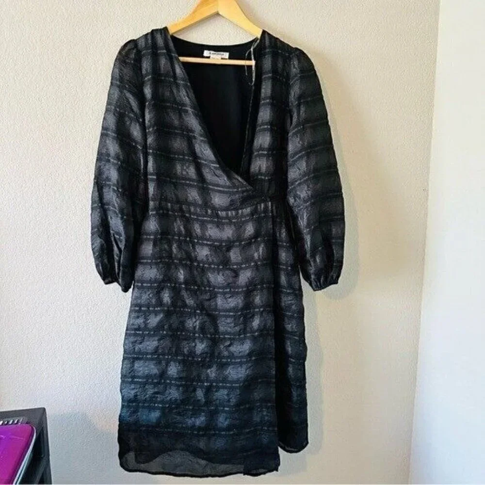 Glamorous Check Midaxi Wrap Dress Black Size 6